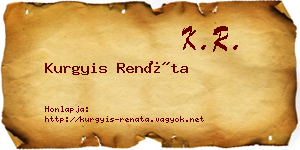 Kurgyis Renáta névjegykártya